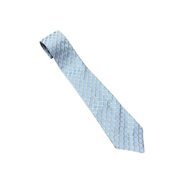 Tommy Hilfiger Blue Plaid Silk Tie For Men Classic Pattern 100% Silk - Picture 1 of 7